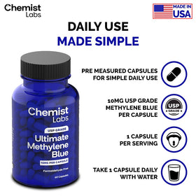 Chemist Labs Methylene Blue Capsules in a lifestyle setting