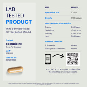 Chemist Labs Spermidine Supplements capsules in a clear container