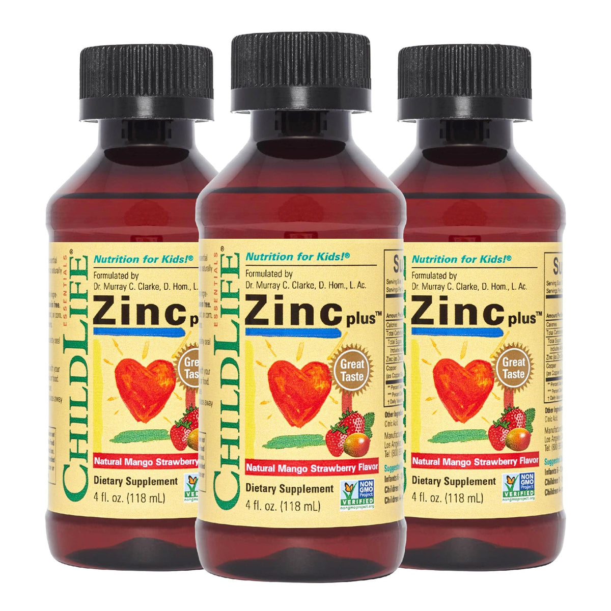 ChildLife Essentials Liquid Zinc Plus for Kids 4 Fl Oz front view