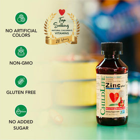 ChildLife Essentials Liquid Zinc Plus for Kids 4 Fl Oz packaging