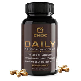 CHOQ Daily Supplement 500mg Shilajit front view with packaging