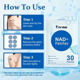 Chrxbei NAD+ Patches in a travel-friendly setting