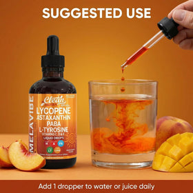 Clean Nutraceuticals MelaVibe drops on a kitchen counter