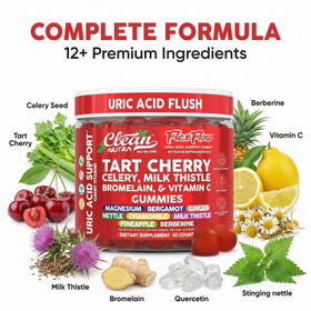 Clean Nutraceuticals Tart Cherry Gummies on a table