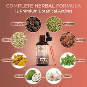 Clean Nutraceuticals Wormwood Black Walnut Complex Drops ingredients display