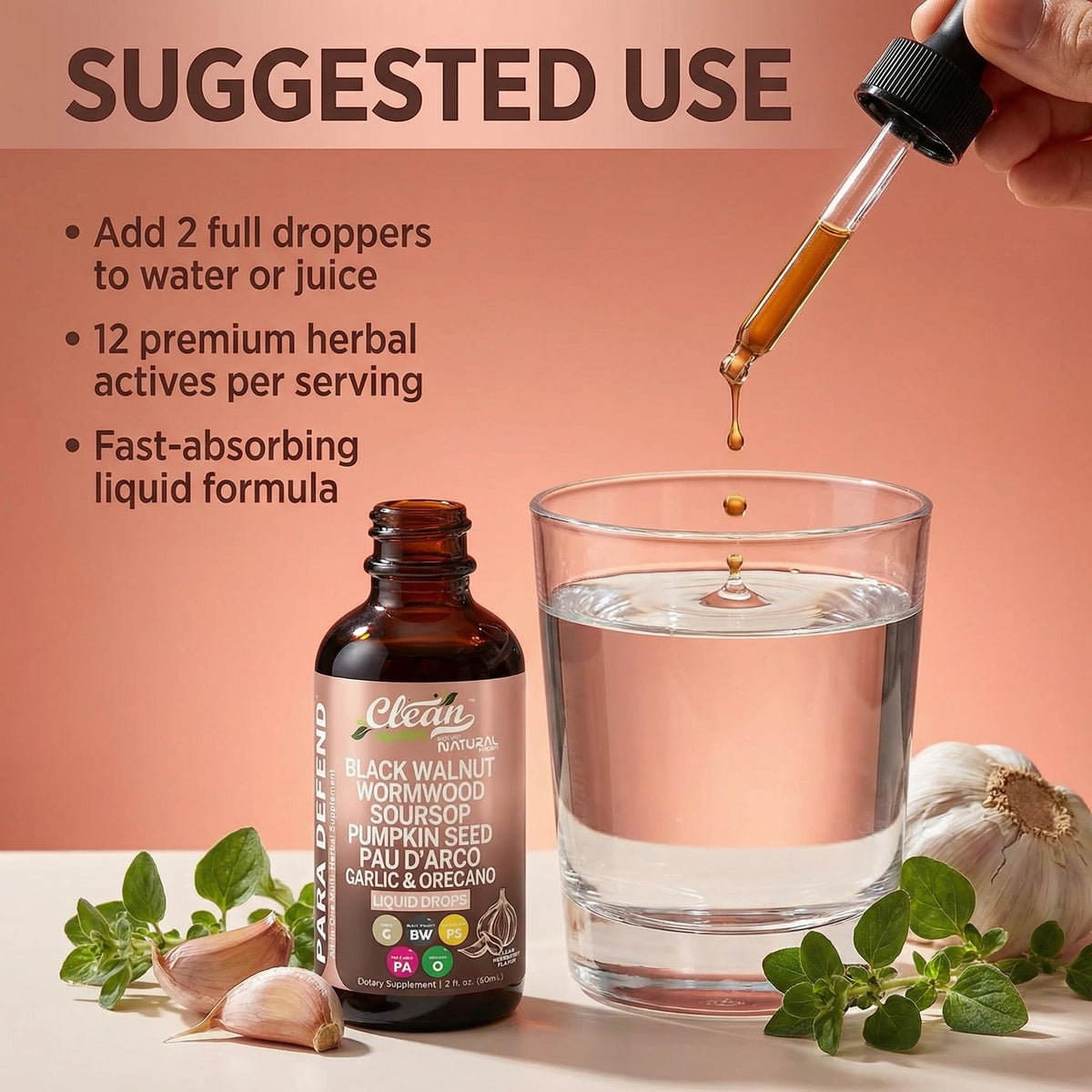Clean Nutraceuticals Wormwood Black Walnut Complex Drops with herbs
