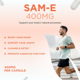 Clear Formulas Bioactive SAM-e 400mg supplement bottle side view