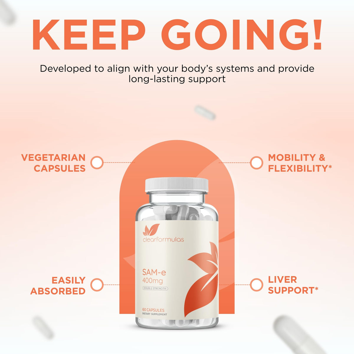 Clear Formulas Bioactive SAM-e 400mg supplement ingredients list