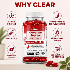 Clear Probiotics Cayenne Pepper Softgels 300mg lifestyle scene
