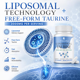 Clenoriko Liposomal Taurine Supplement 3000mg capsules on table