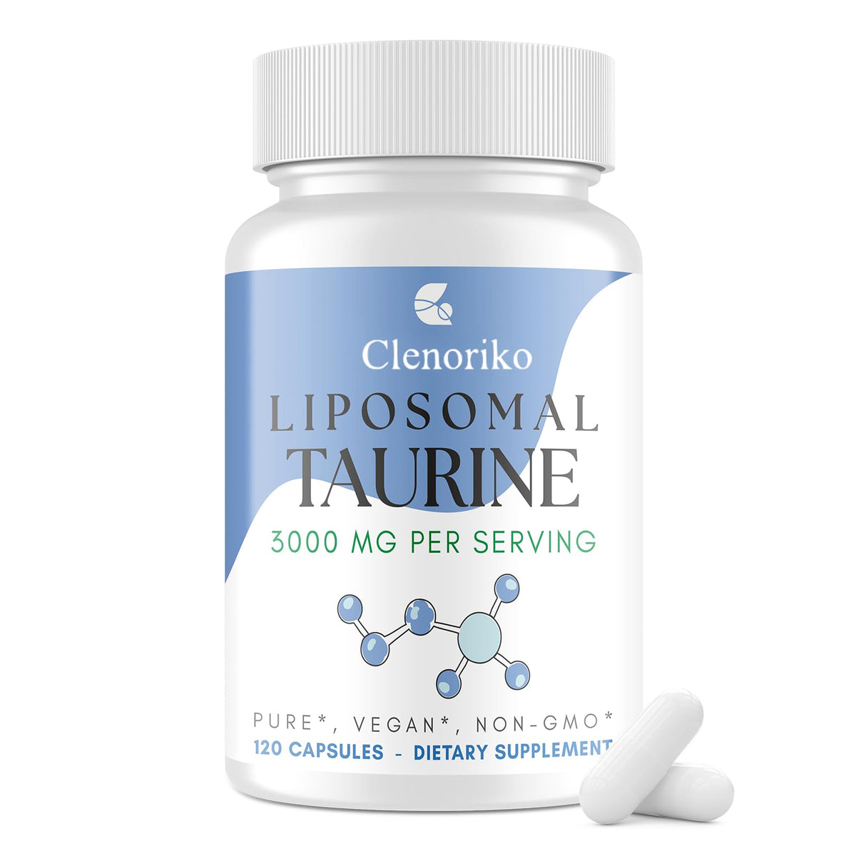 Clenoriko Liposomal Taurine Supplement 3000mg front view