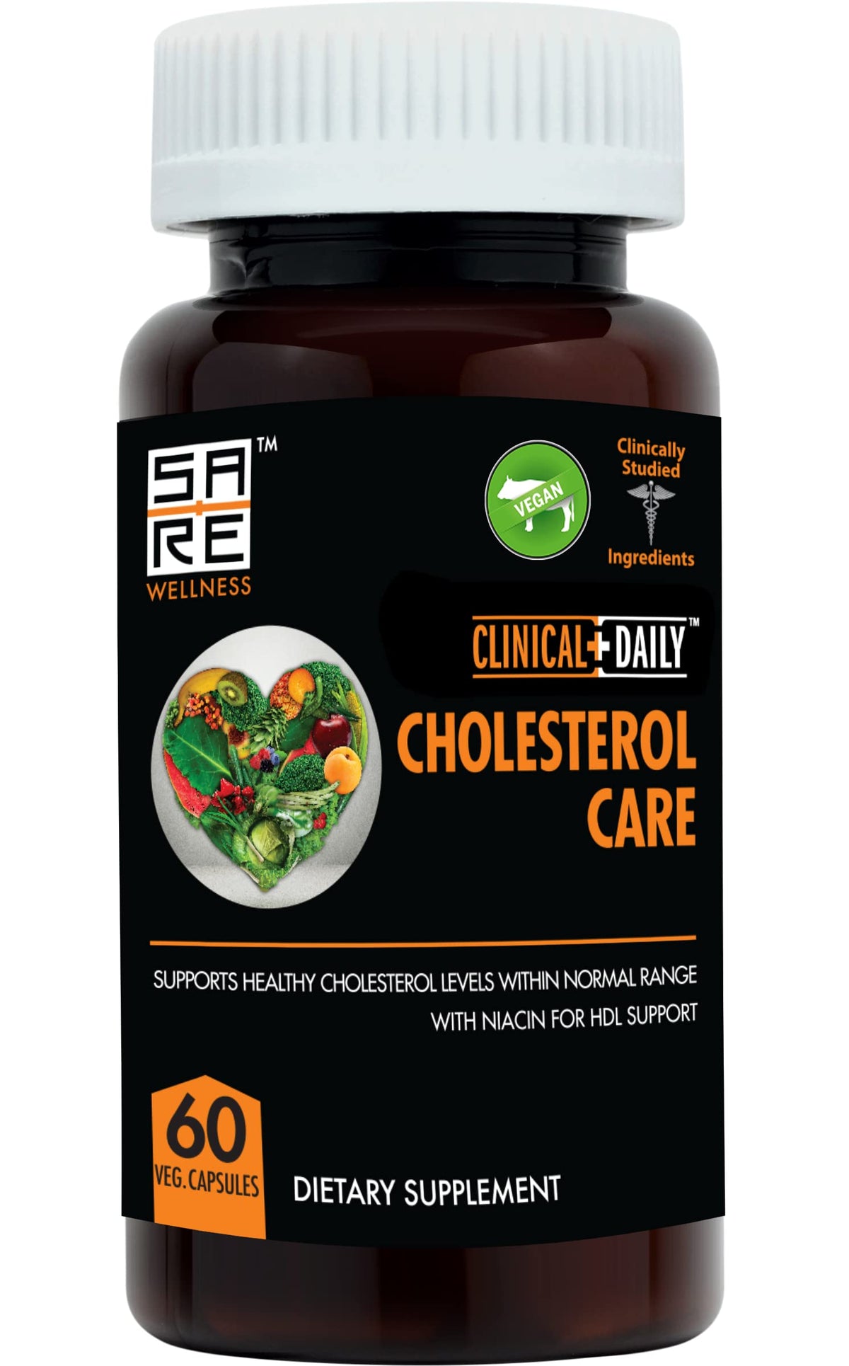 Clinical Daily Cholesterol Care Supplement 60 capsules front view