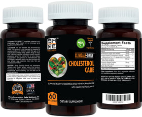 Clinical Daily Cholesterol Care Supplement showing capsule size