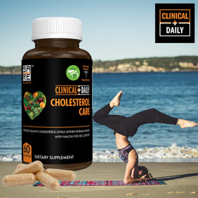 Clinical Daily Cholesterol Care Supplement side view with label