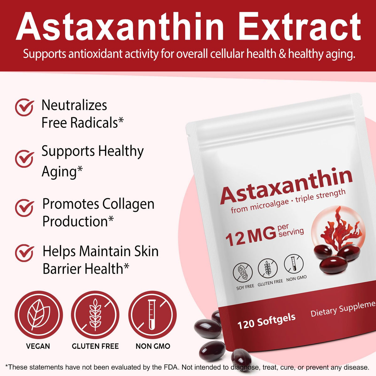 Close-up of BOIUOITI Astaxanthin softgel capsule