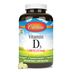 Close-up of Carlson Vitamin D3 1000 IU softgel
