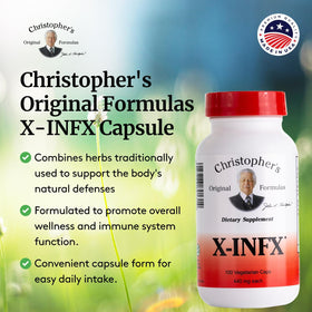 Close-up of Christopher's X-INFX capsules on a wooden surface