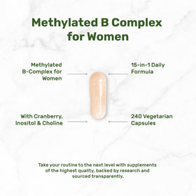 Close-up of DEAL SUPPLEMENT Methylated B Complex capsules
