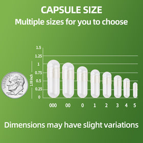 Close-up of EaccoViigr Size 0 Empty Capsules showing clear design