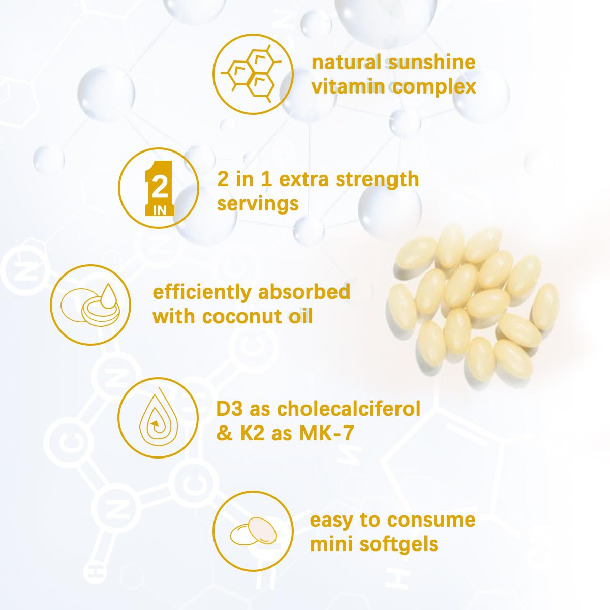 Close-up of ESUNM Oregano Softgels capsules