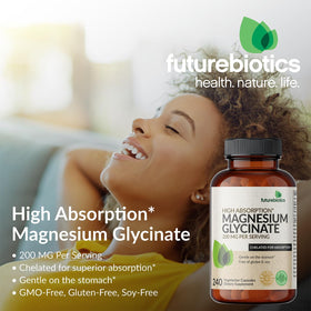 Close-up of Futurebiotics Magnesium Glycinate capsule
