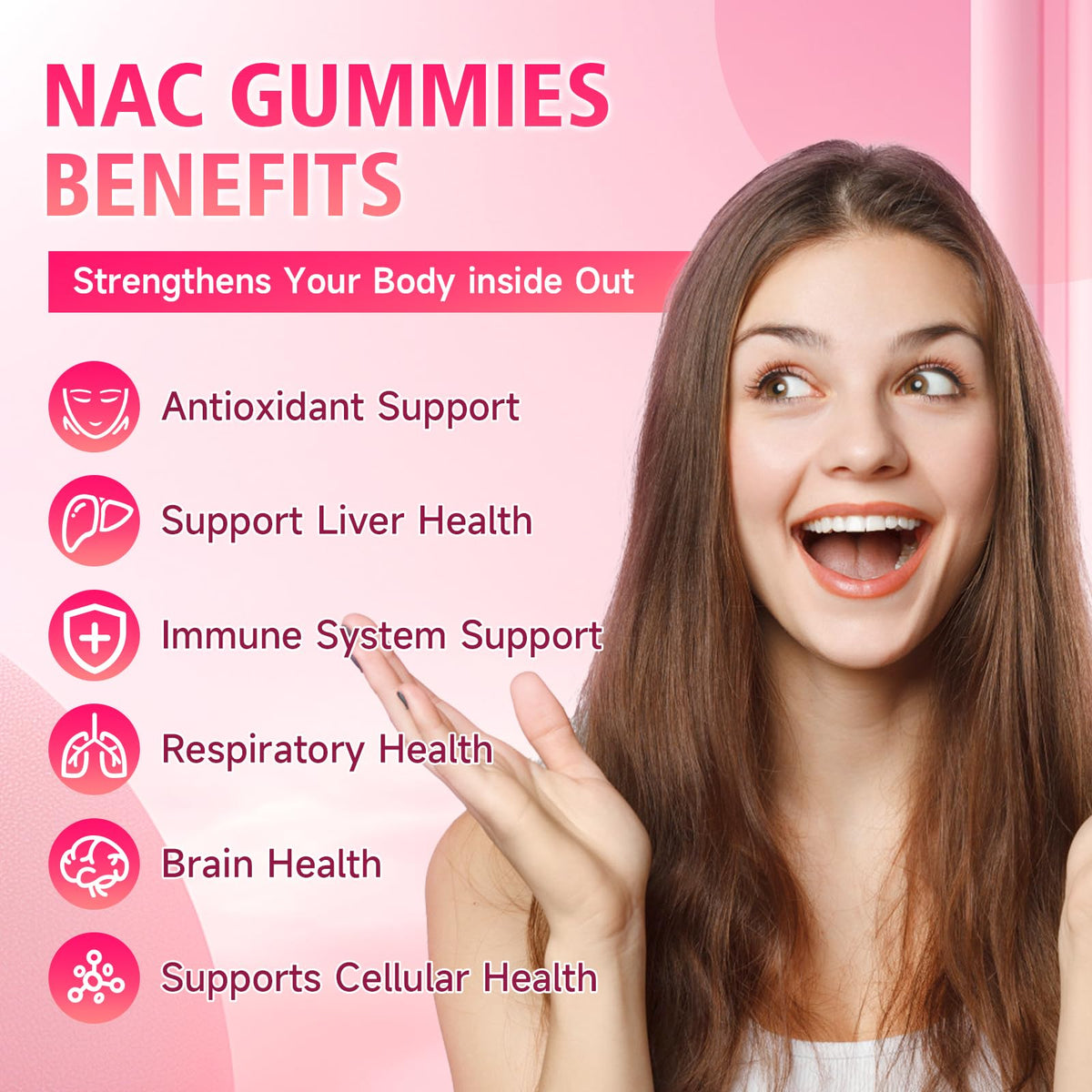 Close-up of GrnLife NAC Gummies showing raspberry flavour