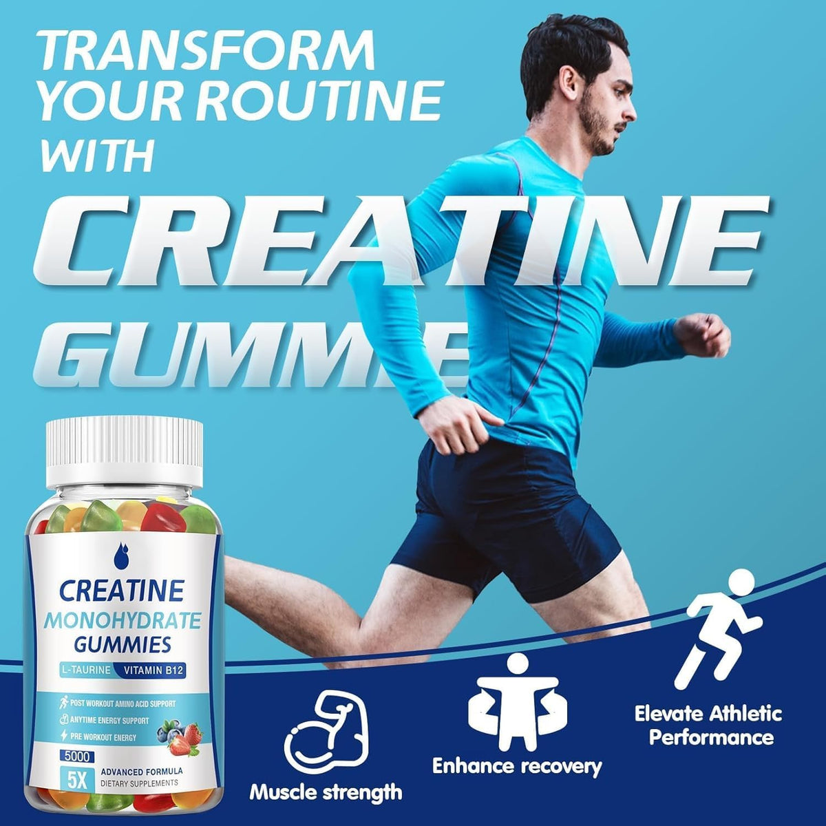 Close-up of MaxHemp Creatine Gummies showcasing texture and colour
