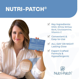 Close-up of NUTRI-PATCH Inflam Skin Patch showing ingredients