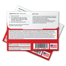 Close-up of Patch Aid Biotin Plus Topical Patch showing 7.5mg dosage