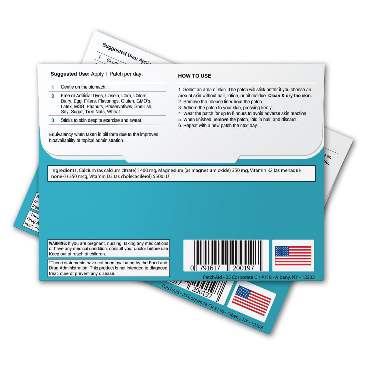Close-up of Patch Aid D3/Calcium Plus Topical Patch