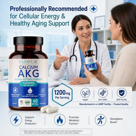 Close-up of PLANT.O NUTRITION Calcium AKG Monohydrate capsules