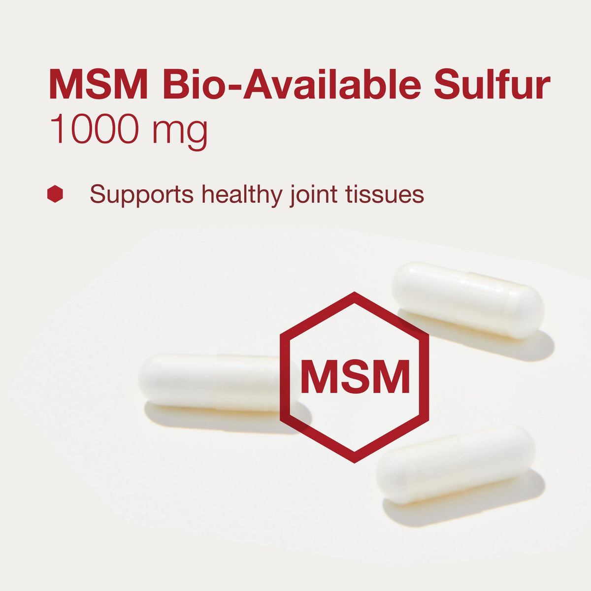 Close-up of PROTOCOL FOR LIFE BALANCE MSM 1,000mg capsules