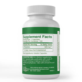 Close-up of PURE ORIGINAL INGREDIENTS L-Threonine Capsules