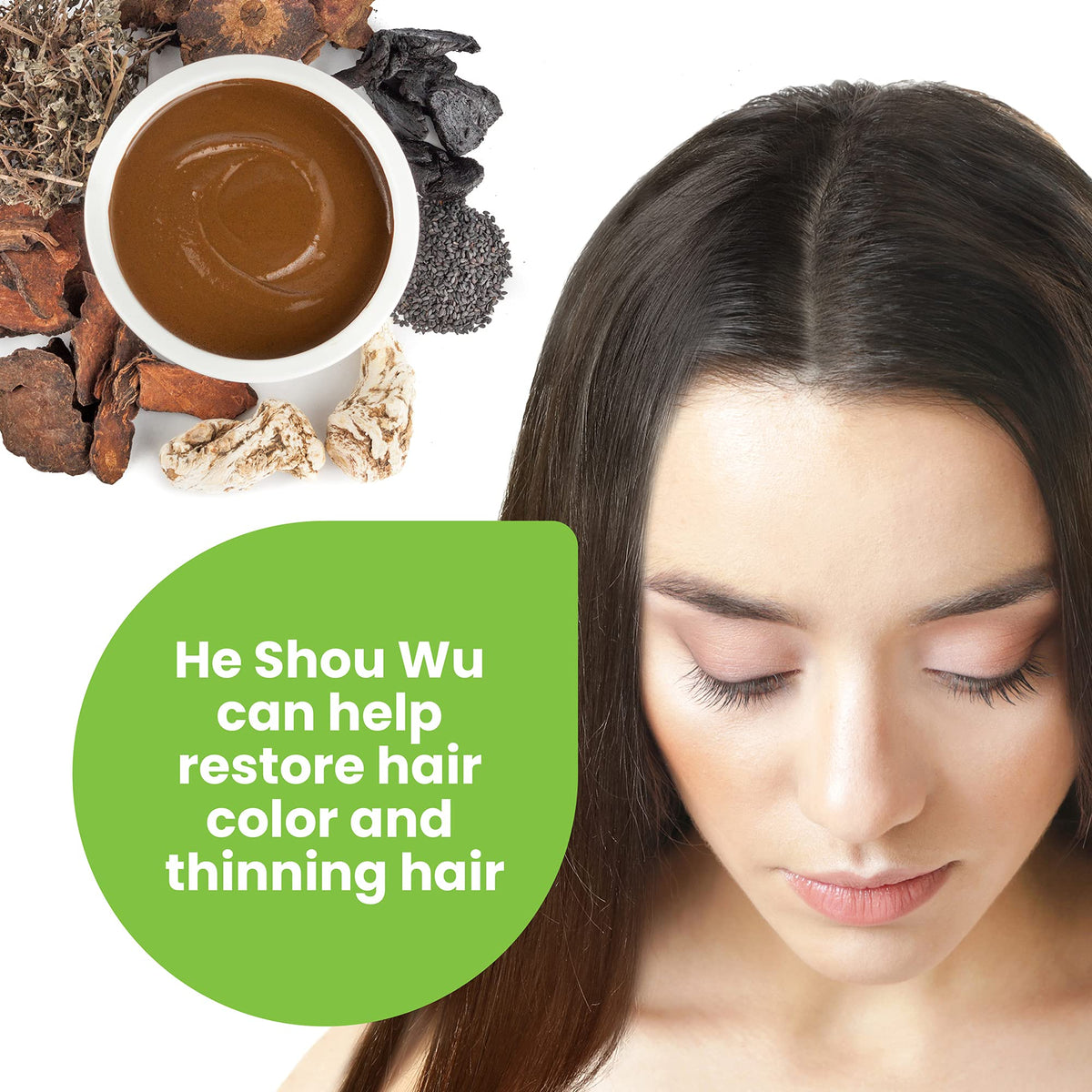 Close-up of Purity Natural Beauty He Shou Wu powder texture