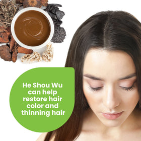 Close-up of Purity Natural Beauty He Shou Wu powder texture