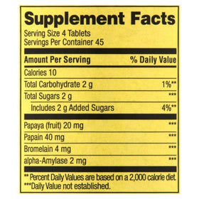 Close-up of Somall Papaya Enzyme Complex tablets