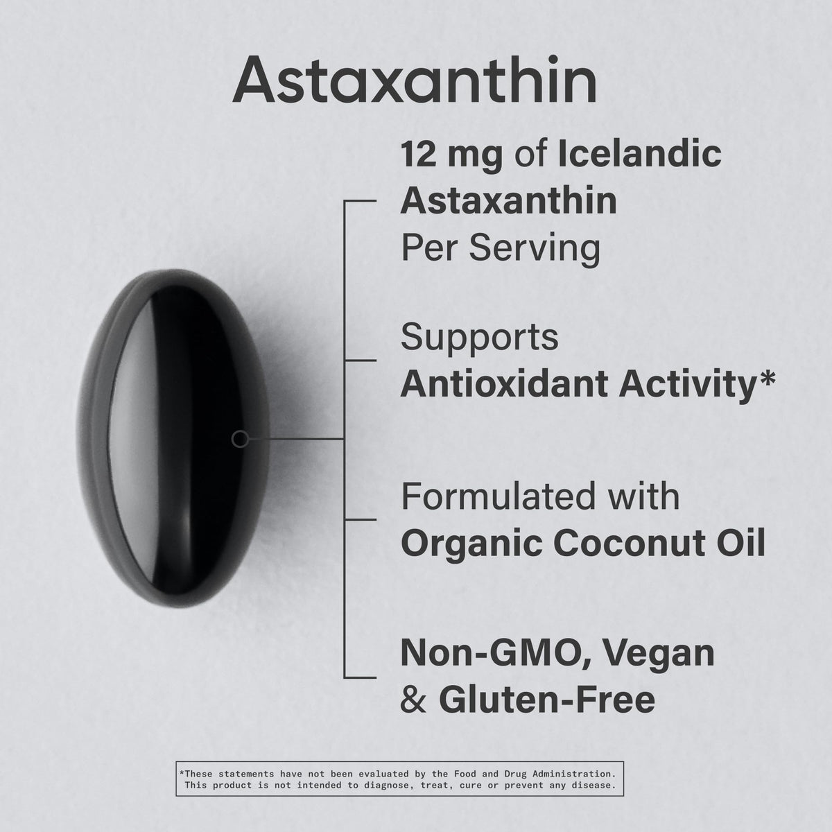 Close-up of Sports Research Vegan Astaxanthin 12mg veggie capsules