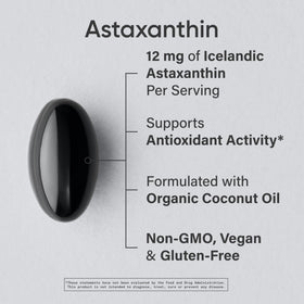 Close-up of Sports Research Vegan Astaxanthin 12mg veggie capsules