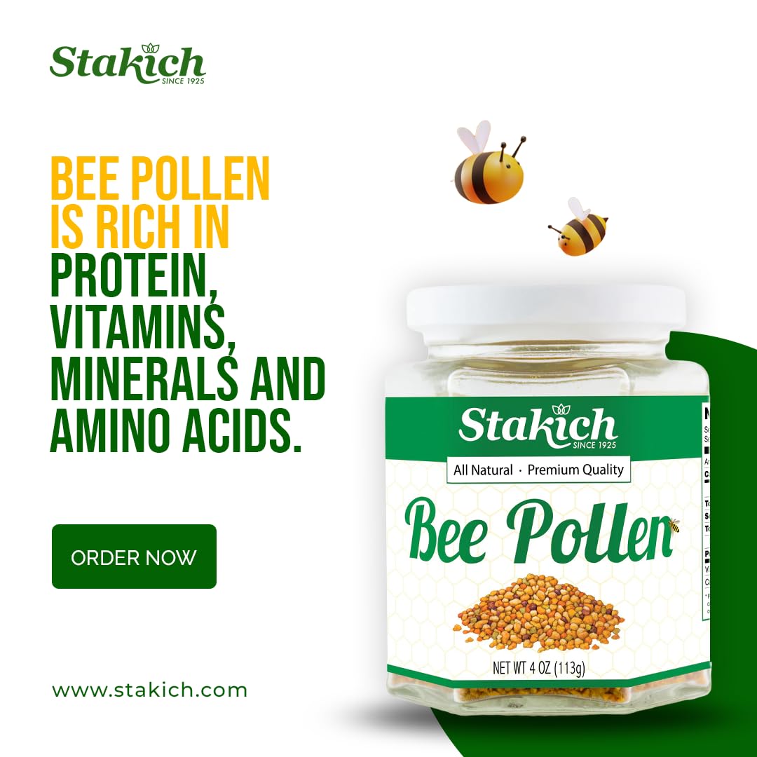 Close-up of Stakich Bee Pollen Granules