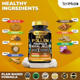 Close-up of Tenmido Bee Pollen Capsules