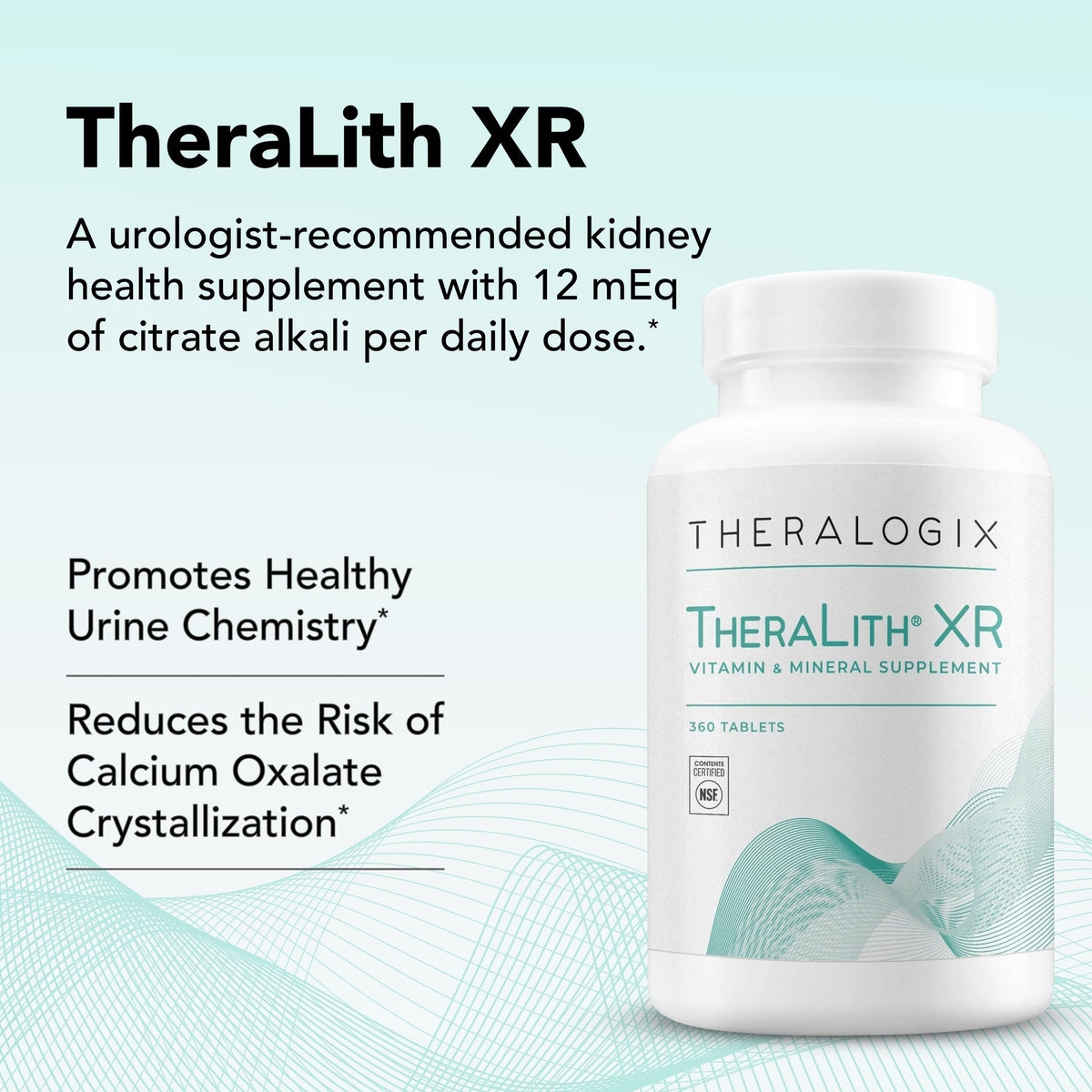 Close-up of Theralogix TheraLith XR tablet
