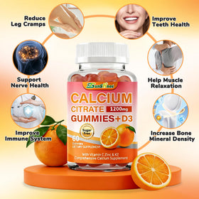 Close-up of tsunshnes Calcium Citrate Gummies showing texture