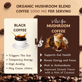 Close-up of Vital Ace Organic Mushroom Coffee Blend ingredients
