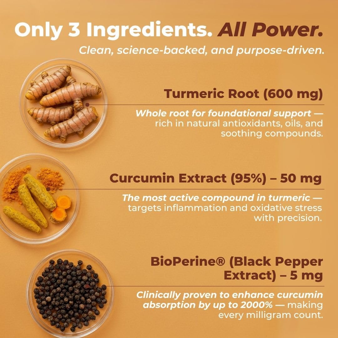 Close-up of VITAL NUTRITIVE Turmeric Curcumin 655mg capsules