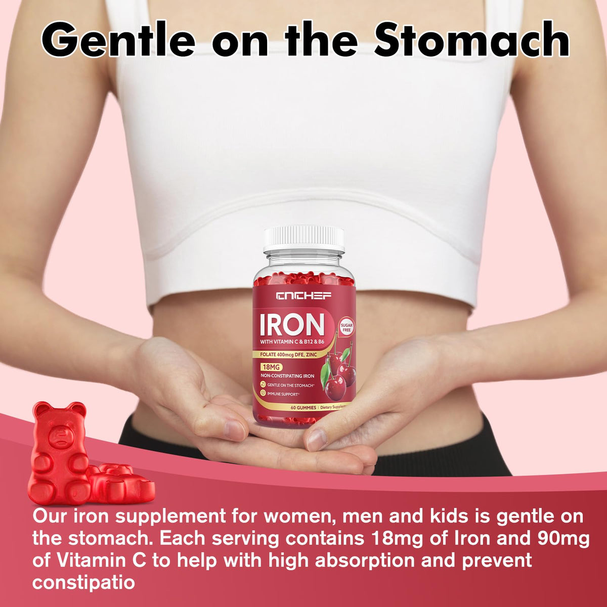 CNCHEF Iron Gummies packaging side view
