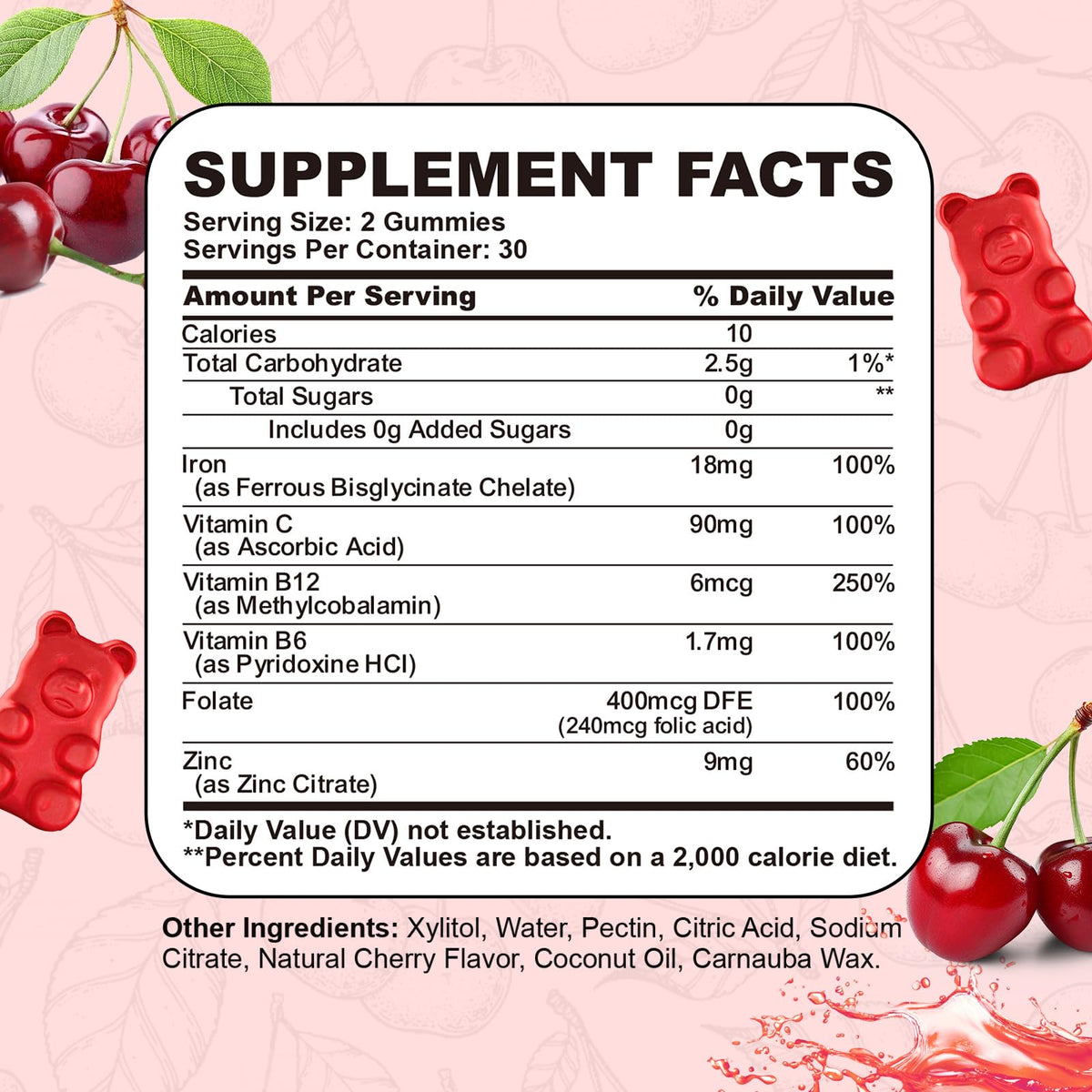 CNCHEF Iron Gummies with fresh cherries