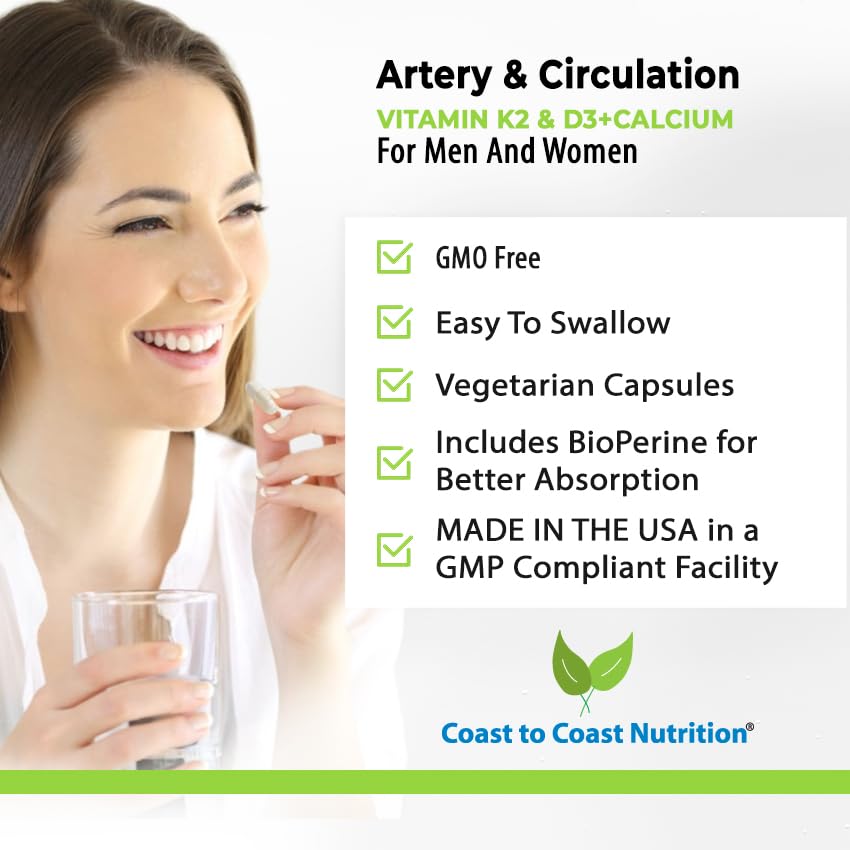 Coast to Coast Nutrition Artery Support bottle with a glass of water