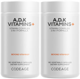 Codeage ADK Vitamins Supplement front view with 180 capsules