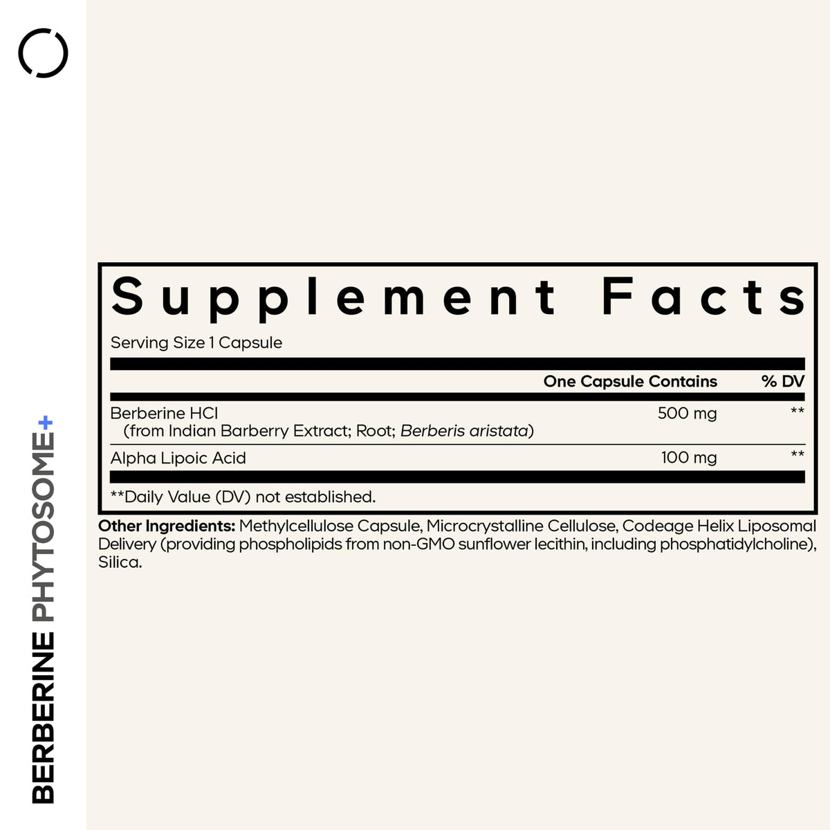 Codeage Berberine Phytosome 60 Capsules side view