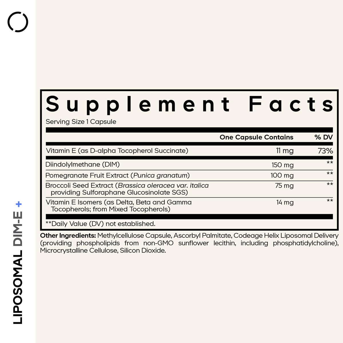 Codeage Liposomal DIM bottle side view